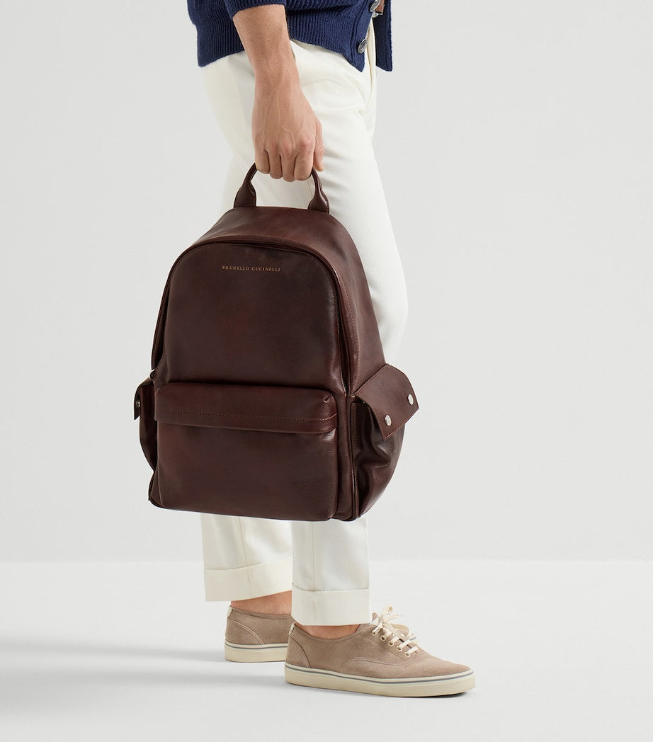 Brunello Cucinelli calfskin travel backpack, imported from the UK