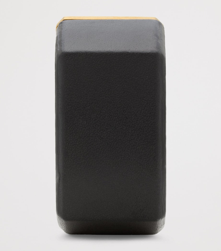 Saint Laurent leather cuff bracelet with gold-tone tip - British product