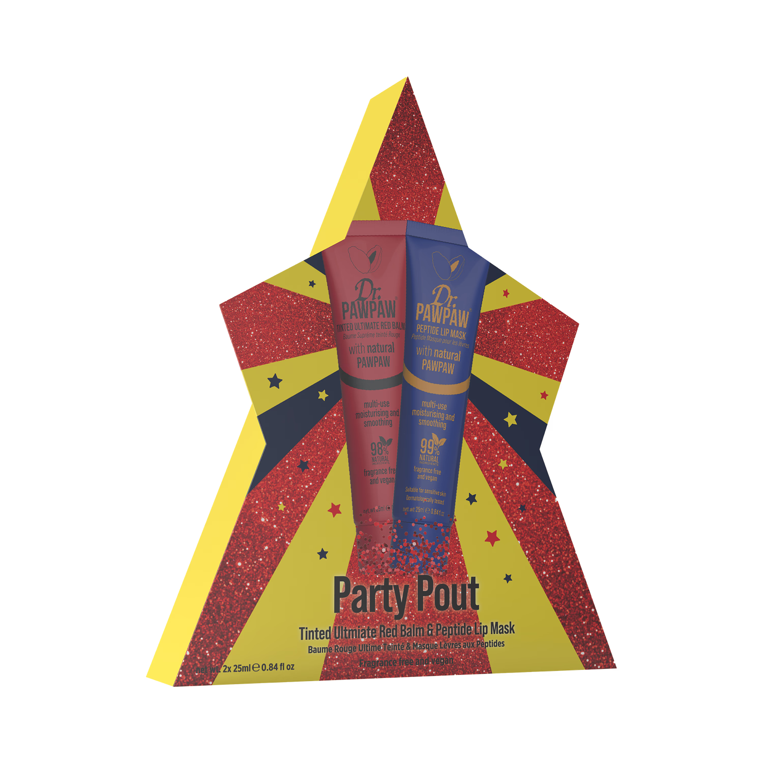 Dr. Pawpaw Party Pout lip duo with mask and balm, UK version
