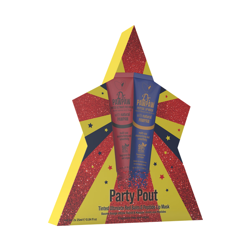 Dr. Pawpaw Party Pout lip duo with mask and balm, UK version