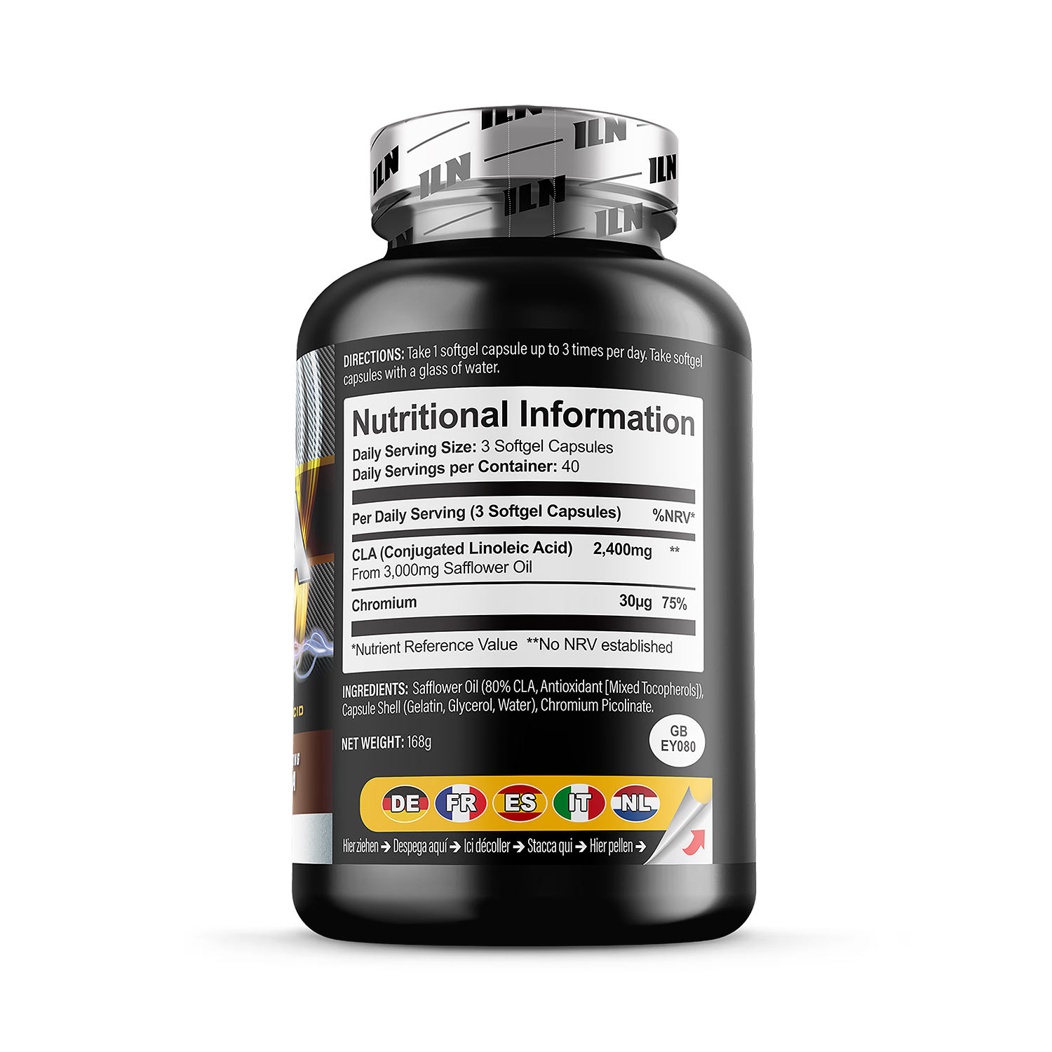 CLA softgels 3000mg 120 count supplement, imported from the UK