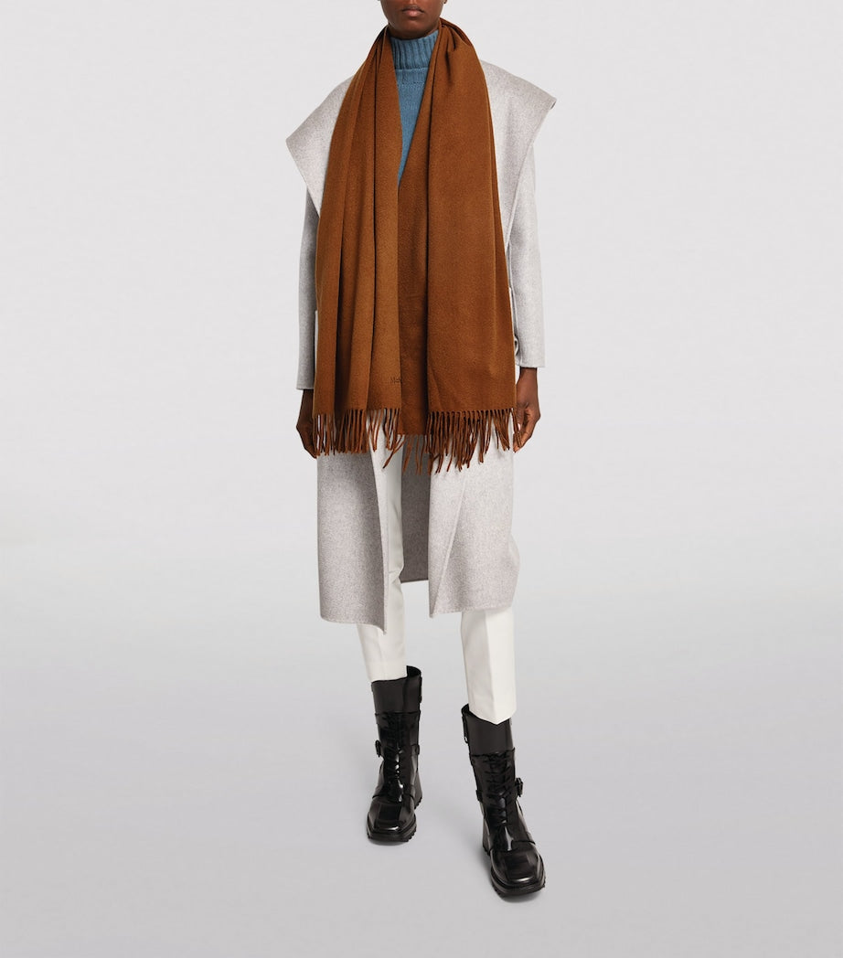 Max Mara cashmere fringed scarf 180cm x 70cm, imported from the UK