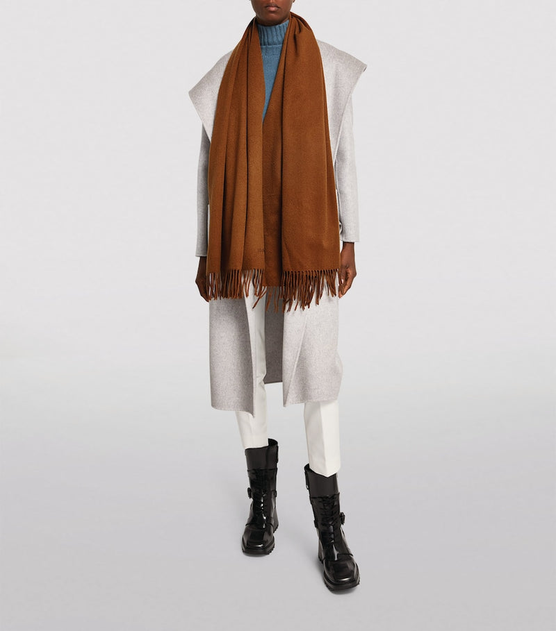 Max Mara cashmere fringed scarf 180cm x 70cm, imported from the UK
