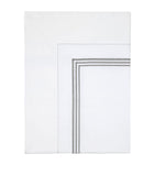 King Size Flat Sheet in Egyptian Cotton with Triple Embroidered Stripe