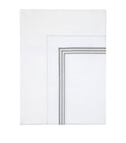 King Size Flat Sheet in Egyptian Cotton with Triple Embroidered Stripe