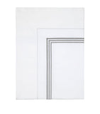 King Size Flat Sheet in Egyptian Cotton with Triple Embroidered Stripe