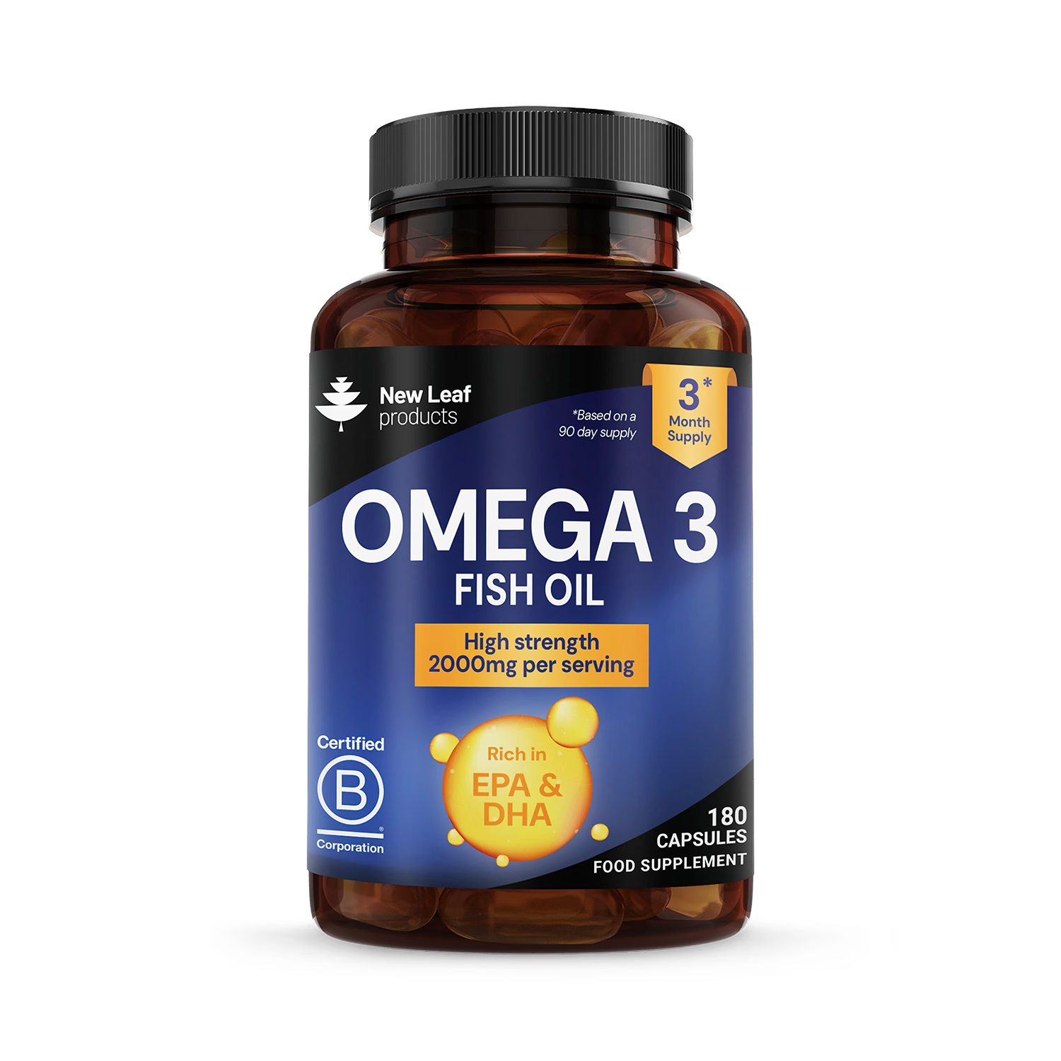 New Leaf Omega 3 fish oil softgels 180 count - British product