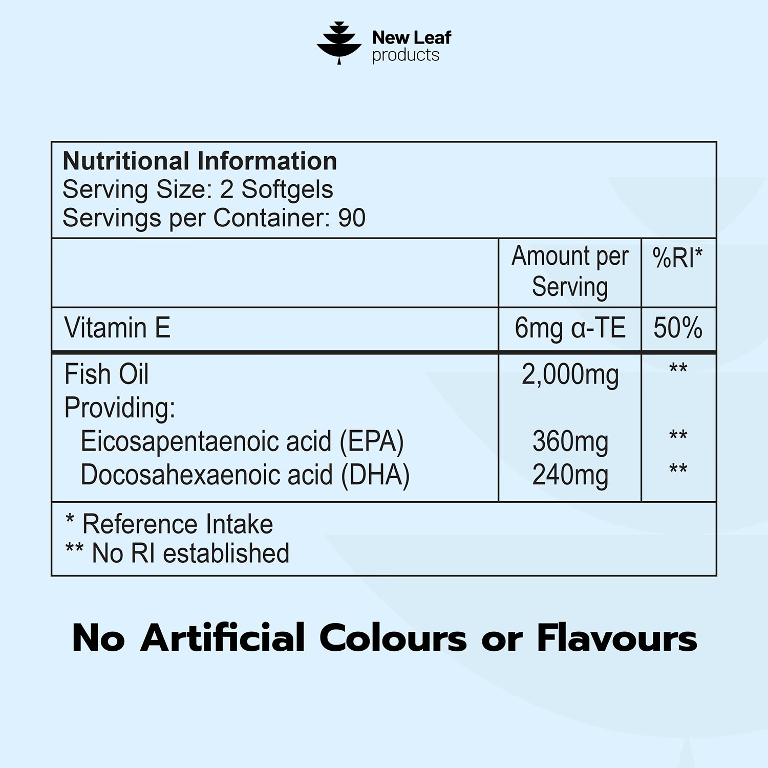 New Leaf Omega 3 fish oil softgels 180 count - British product