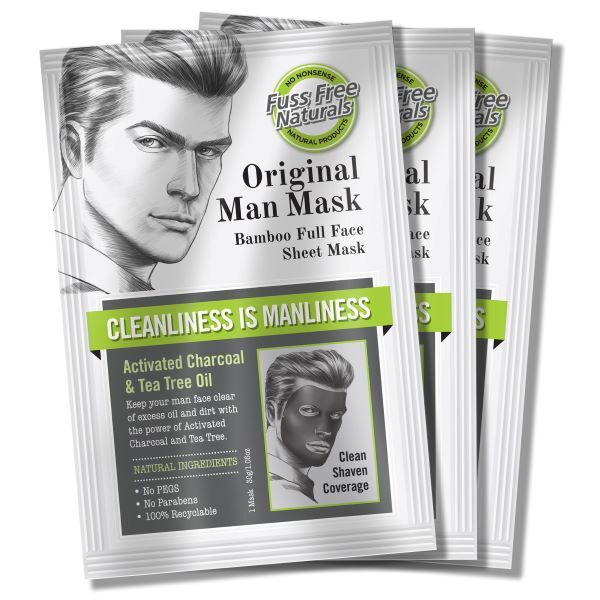 Fuss Free Naturals Men's Charcoal Mask 3-pack - British product