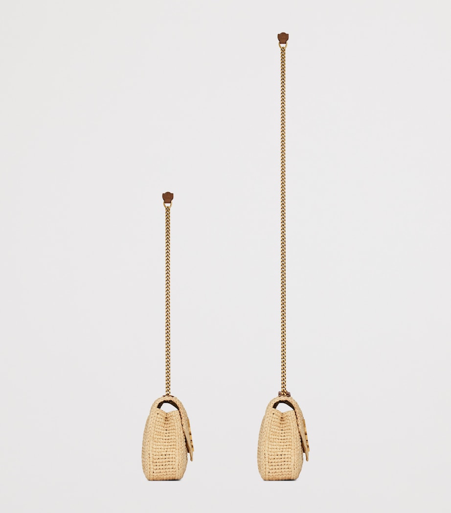 Saint Laurent Mini Loulou shoulder bag woven raffia (British brand)