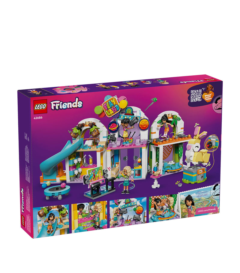 Lego indoor playground building set with slide, ball pit, and mini dolls, 668 pieces, UK version