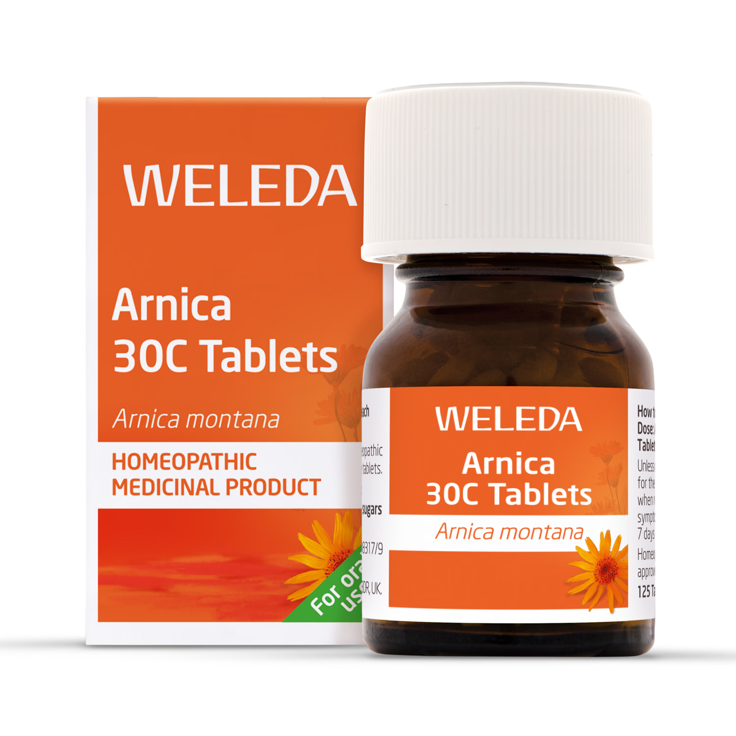 Weleda Arnica 30c homøopatiske lindringstabletter 125 (britisk merke)