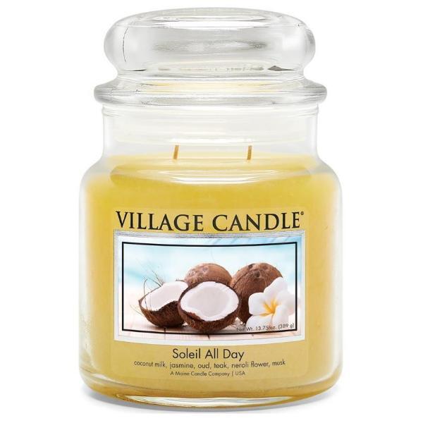 Village Candle Medium Glass Jar Candle Soleil All Day 16 oz - British product