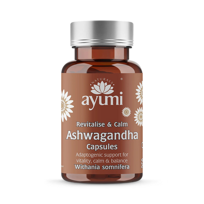 Holland & Barrett Ayumi Ashwagandha Vegan Capsules High Potency Stress and Energy Support 60 Capsules- Buy online at McGrocer