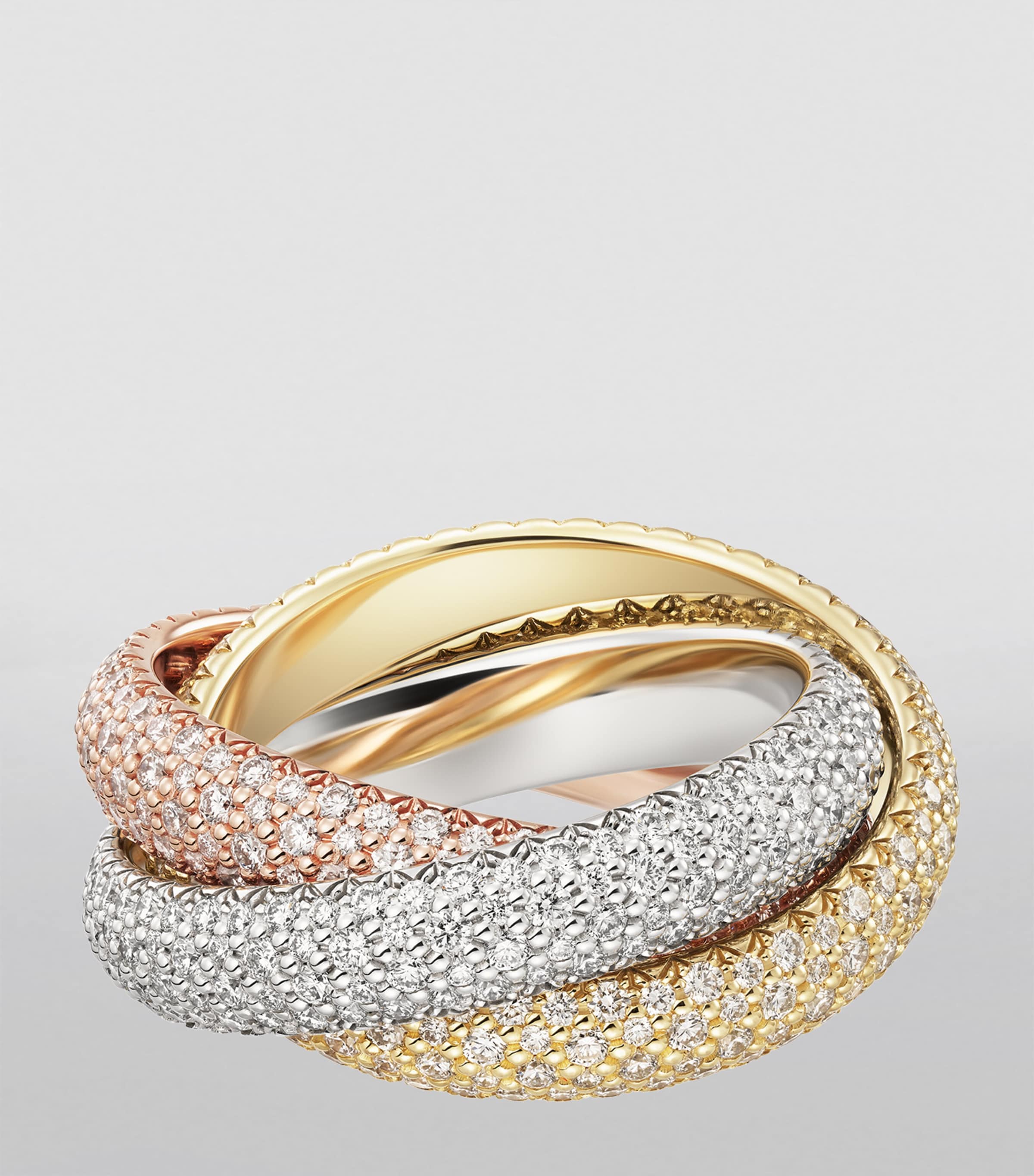 Cartier Large Trinity ring with diamonds (British brand)