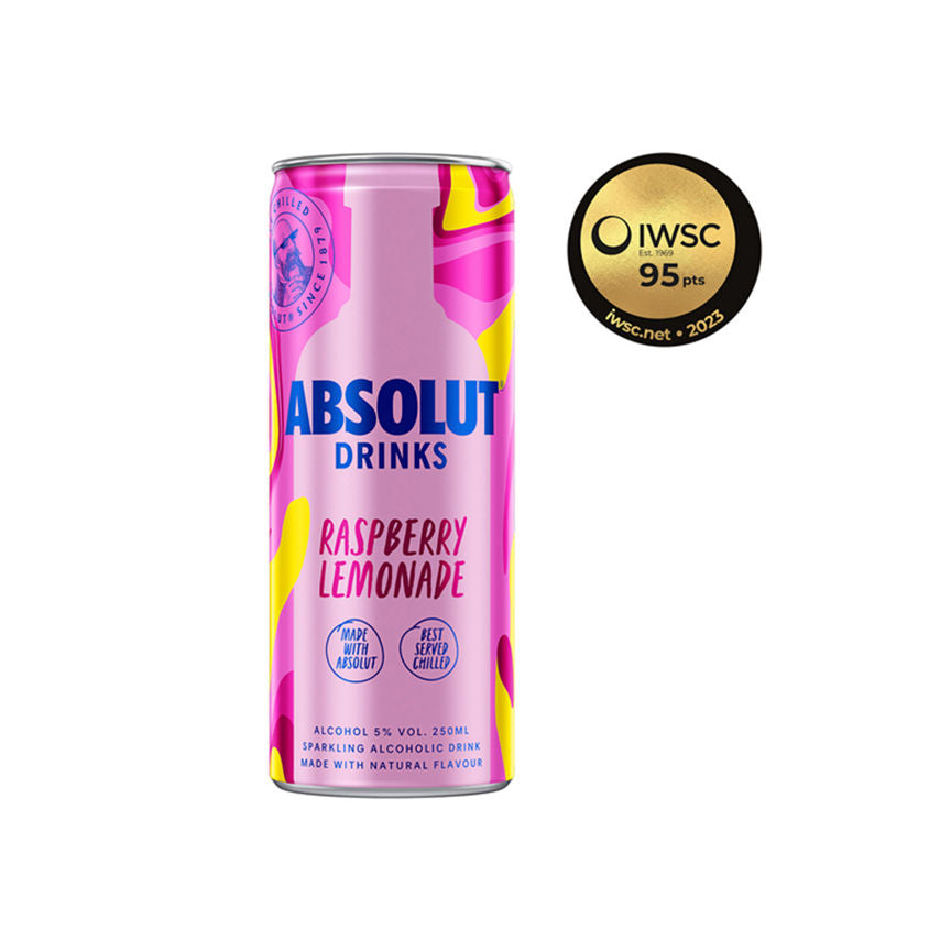 Absolut Vodka Drinks Raspberry Lemonade Adult Soft Drinks & Mixers ASDA   