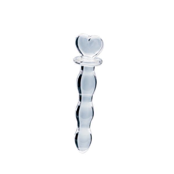 Clarity glass dildo Hera's Cascade heart-shaped handle, UK version