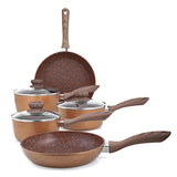 JML Copper Stone saucepan set with lids - imported from the UK