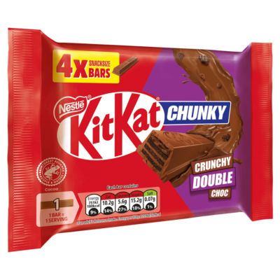 KitKat chocolate bar multipack Chunky Crunchy Double Chocolate 136g - British product