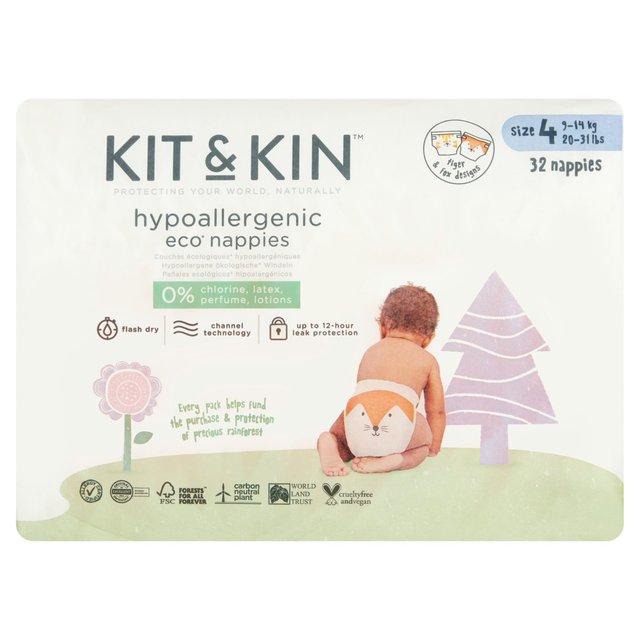 Kit & Kin Eco Nappies Size 4 (9-14kg)   32 per pack