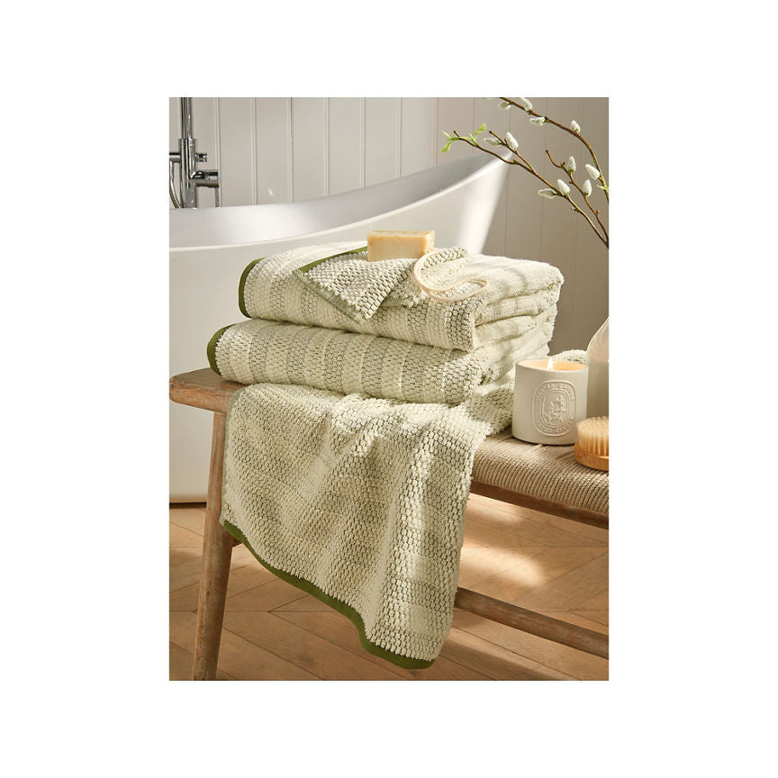 At Home with Stacey Solomon Green Textured Two-Tone Bath Sheet