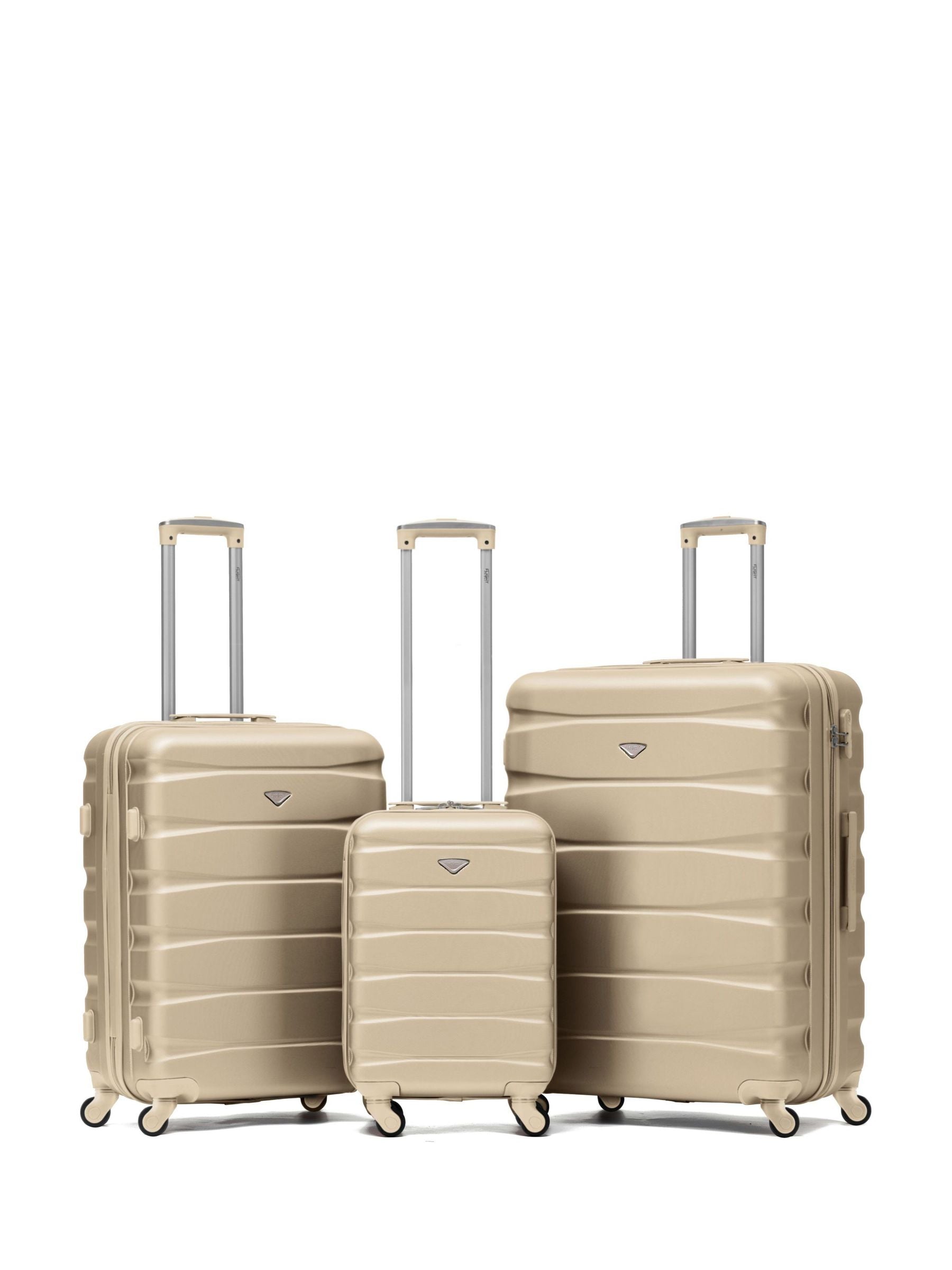 Flight Knight Orange/Black Hardcase Suitcase Set - 3 Piece (Cabin, Medium, Large)