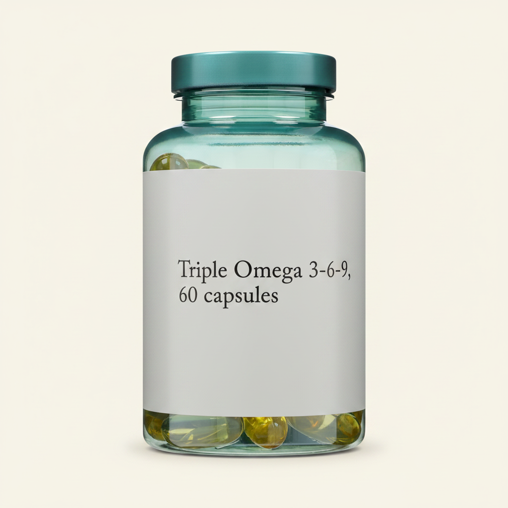 Holland & Barrett Triple Omega 3-6-9 fish oil capsules 60pc, UK version