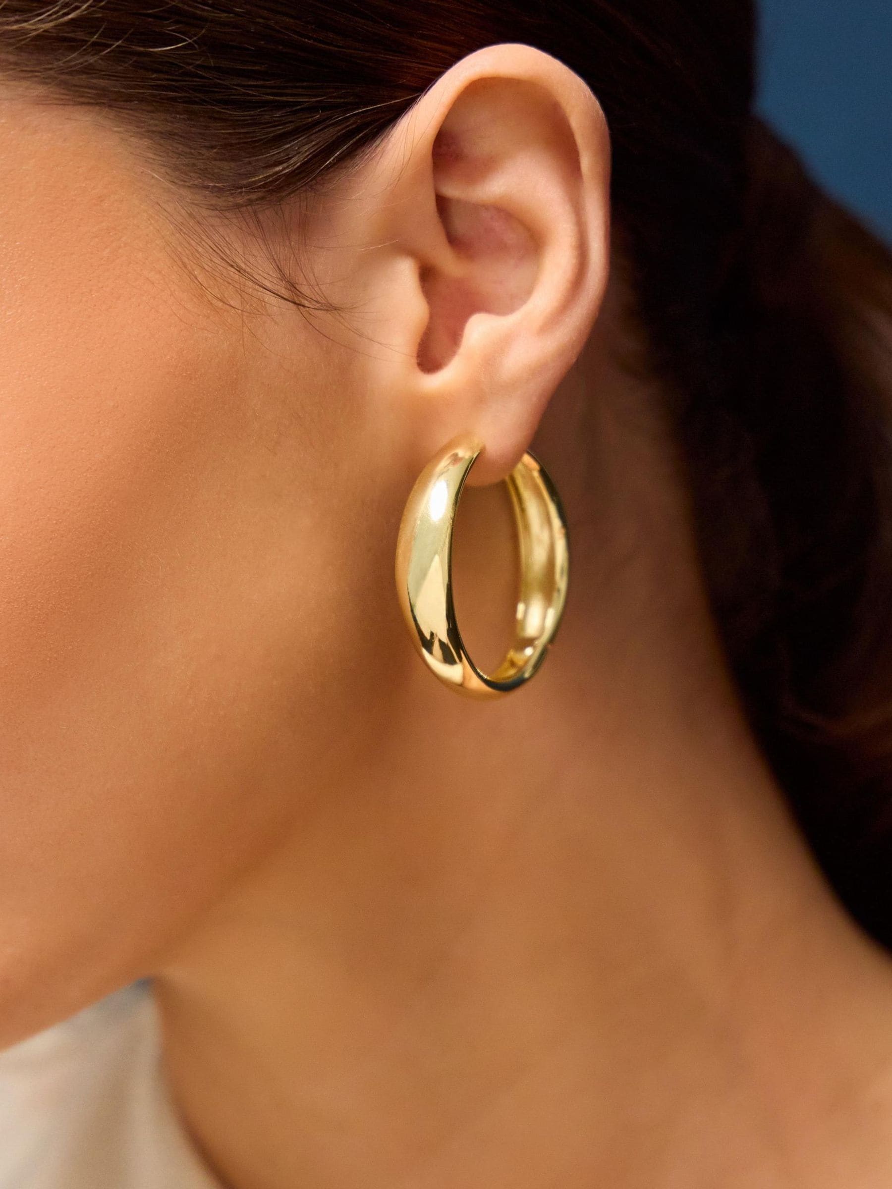 Accessorize gold tone chunky hoop earrings 14ct (British brand)