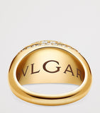 Bvlgari yellow gold diamond amethyst cabochon ring, imported from the UK