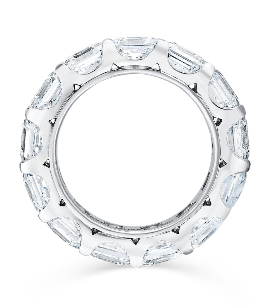 David Morris square emerald-cut diamond eternity ring, imported from the UK