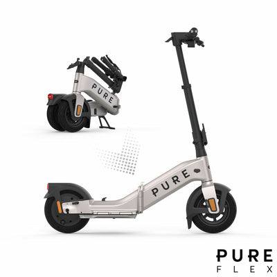 Costco UK Pure Electric Flex Folding Electric Scooter in Platinum Silver- Buy online at McGrocer