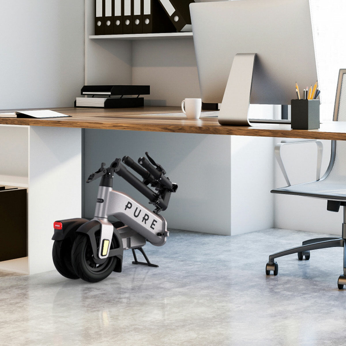 Pure Electric folding electric scooter Platinum Silver - British product