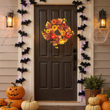 Livingandhome autumn daisy maple leaf wreath 55cm, imported from the UK