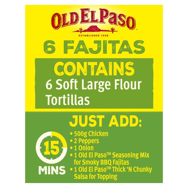 Old El Paso Large Flour Tortilla Fajita Wraps   6 per pack GOODS M&S   