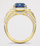 Boodles Presence Chamber sapphire diamond ring in yellow gold, UK version