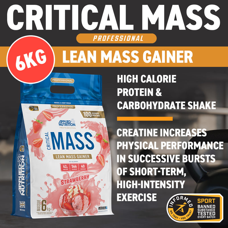 Applied Nutrition Critical Mass strawberry mass gainer 6kg (British brand)