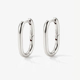 MUCHV silver oval hoop earrings small, UK version