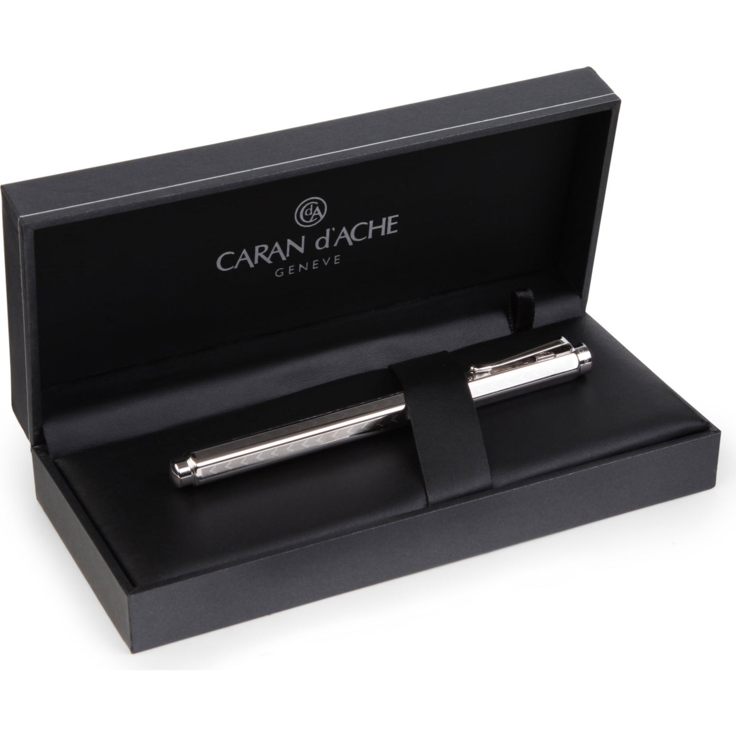 Caran Dache Ecridor chevron rhodium fountain pen (British brand)