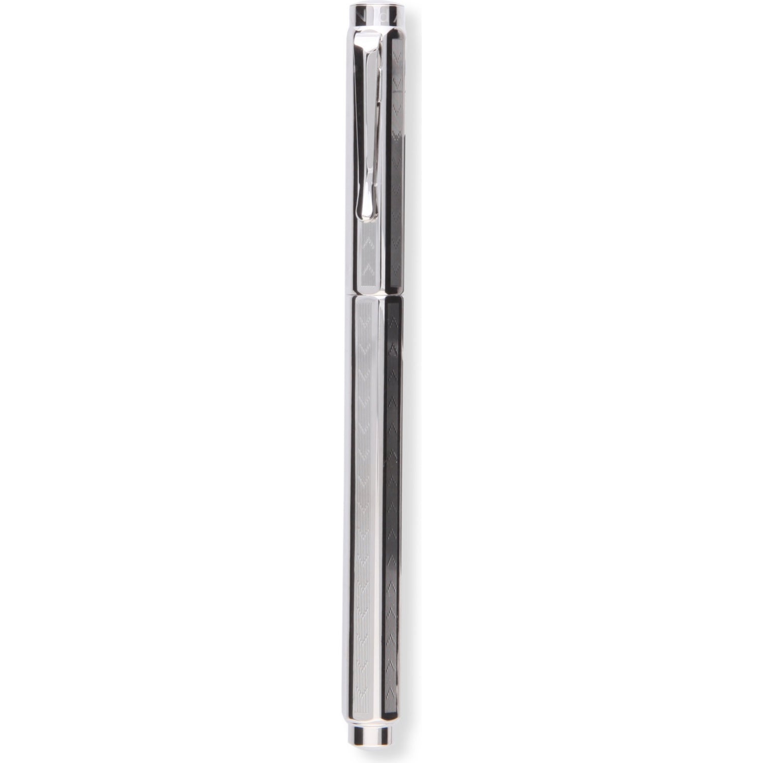 Caran Dache Ecridor chevron rhodium fountain pen (British brand)
