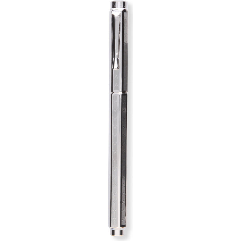 Caran Dache Ecridor chevron rhodium fountain pen (British brand)