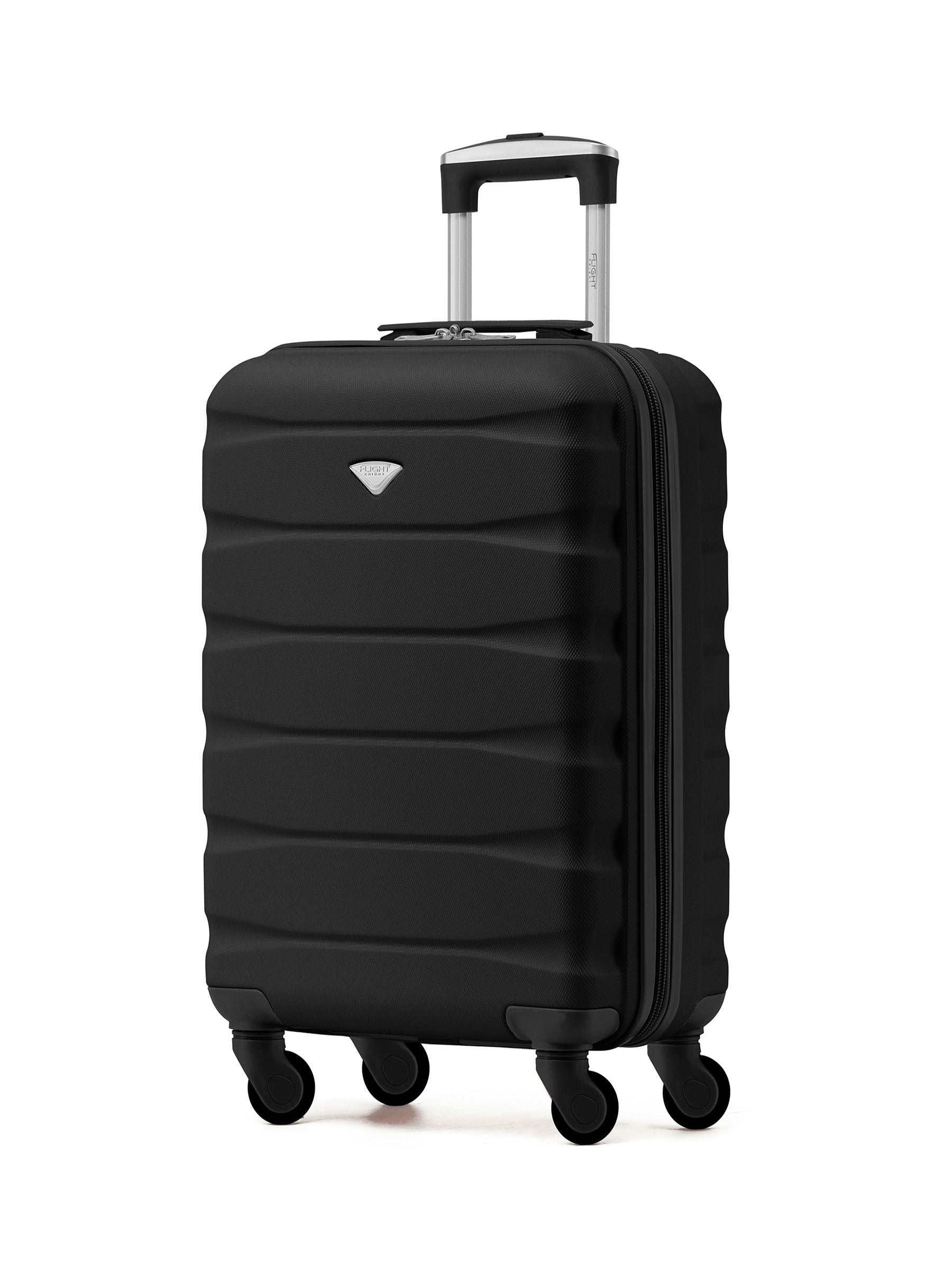 Flight Knight Black 55x40x20cm Ryanair Priority 4 Wheel ABS Hard Case Cabin Carry On Hand Luggage