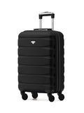 Flight Knight Black 55x40x20cm Ryanair Priority 4 Wheel ABS Hard Case Cabin Carry On Hand Luggage
