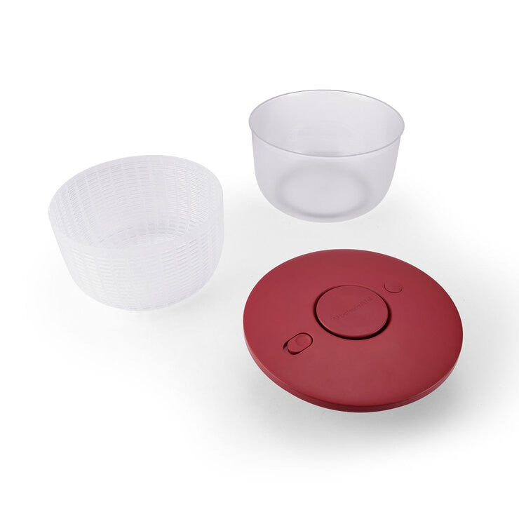 KitchenAid red salad spinner with pump mechanism - British product