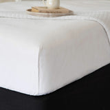Belledorm 1200 thread count cotton white fitted sheet, UK version