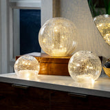 Evergreen LED Glass Sphere Lights, 3 Piece