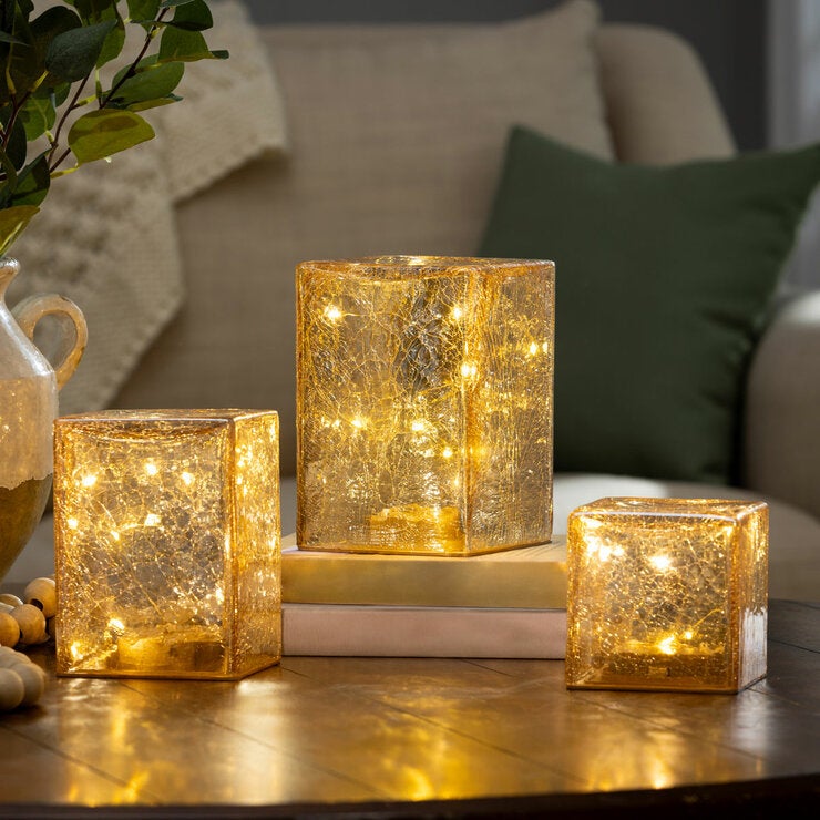 Evergreen LED sphere and cube lights 3-piece set (British brand)