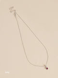Sterling silver hexagon birthstone necklace (British brand)