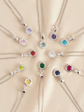 Sterling silver hexagon birthstone necklace (British brand)