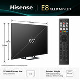 Hisense 55 inch Mini LED TV 55E8QTUK, UK version