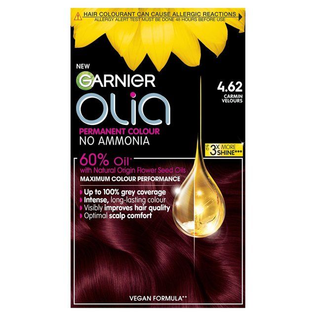 Garnier Olia 4.62 Dark Garnet Red Permanent Hair Dye GOODS M&S   